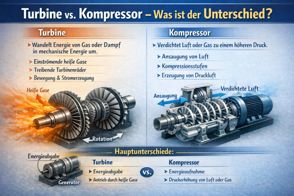 Turbine vs Kompressor was ist der Unterschied